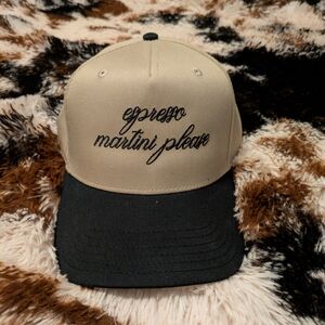 Espresso Martini Please Beige and Black Baseball Cap